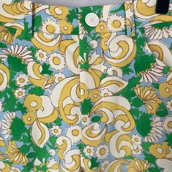 Zara Bright Bold Floral Print High Rise Pants Size Medium NWT - Picture 9 of 9